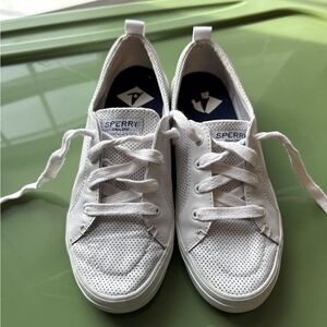 Sperry White Perforated Casual Shoes